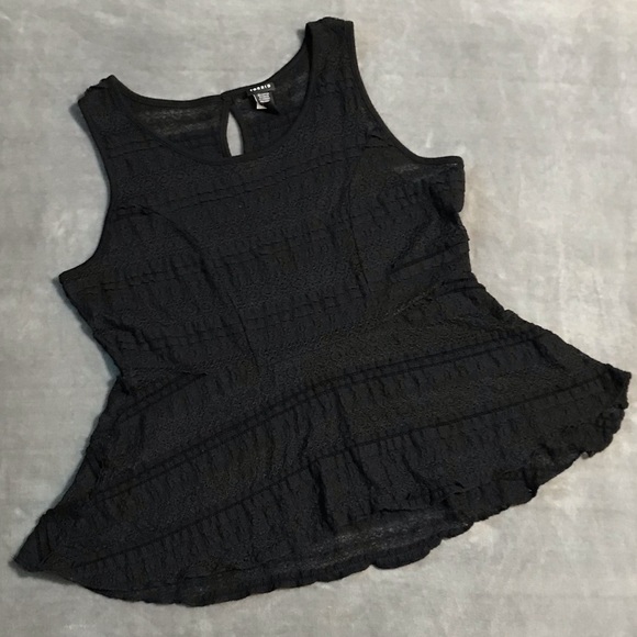 torrid Tops - 🎉HP🎉 Torrid Sheer Lace Ruffle Peplum Tank Top!